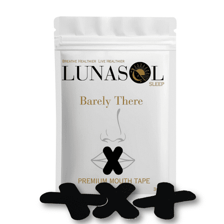 Lunasol Sleep "Barely There" Premium Mouth Tape. Promotes Nasal Breathing, Reduces Mouth Breathing, Minimizes Dry Mouth, Reduces Snoring, Supports Deeper Sleep Quality, Mental Recharge