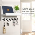 thumbnail image 4 of Key Holder for Wall, Dinosam Mail Organizer Wall Mount with 5 Key Hook and Mail Holder, Designer Key Rack Suitable for Entryway, Hallway, Bedroom, Living Room and Office,White, 4 of 9