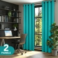 thumbnail image 3 of Deconovo 100% Blackout Curtains for Bedroom, Thermal Insulated, 2 Panels, 52"x63", Turquoise, 3 of 9