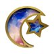 thumbnail image 1 of Bandeja decorativa para servir Ramadán, bandeja de comida de madera, regalo versátil, bandeja de luna y estrella. Oro rosa azul, 1 of 9