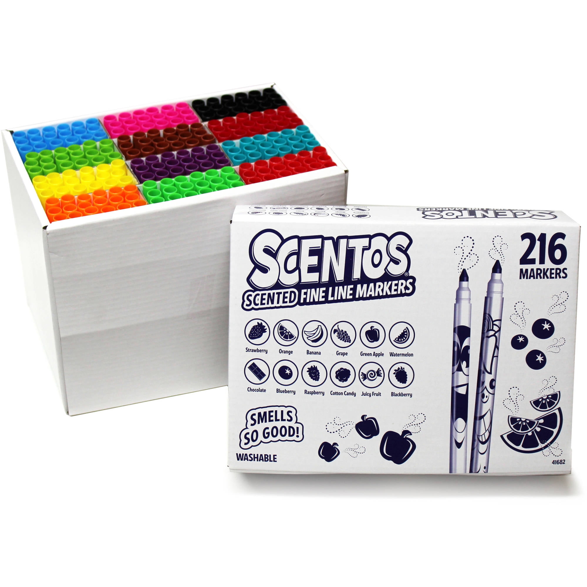 Scentos 216Count Fineline Markers, Class Pack