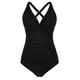thumbnail image 4 of Hilor Tankini Bathing Suits for Women Front Twist V Neck Swimwear Shirred Tummy Control Swimsuits, 4 of 7