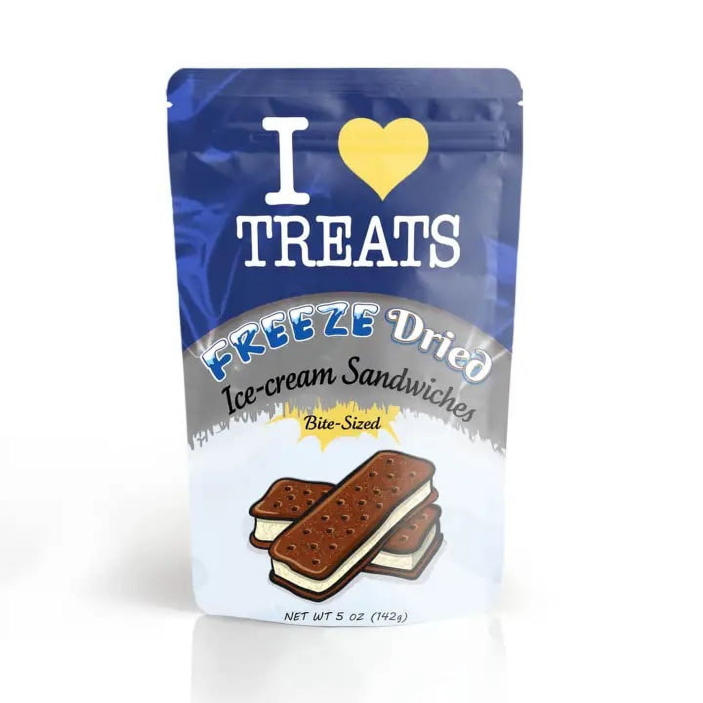 I Love Treats Freeze Dried Ice Cream Sandwiches Bite Size 5 oz Crispy Crunchy Vanilla Ice Cream Chocolate Cookie