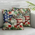 thumbnail image 3 of Chilfamy Patriotic Pillow Cover Stars America Flag Floral 4th of July Decor Independence Day Decorations Memorial Day Plaid Cushion Case for Sofa Couch White, 3 of 5