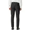thumbnail image 3 of INSPIRE CHIC Men's Plaid Dress Pants Slim Fit Business Checked Trousers 40 Black, 3 of 6