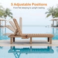 thumbnail image 3 of Poteban 2-Piece 5-Position Outdoor Lounge Chairs, All-Weather Resin Chaise Lounge Set with Cup Holder for Pool, Patio, Wood Tone, 3 of 8