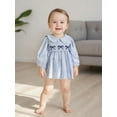 thumbnail image 4 of BemeyourBBs Baby Girl Floral Romper Dress Long Sleeve Smocked Bow Jumpsuits, 4 of 9