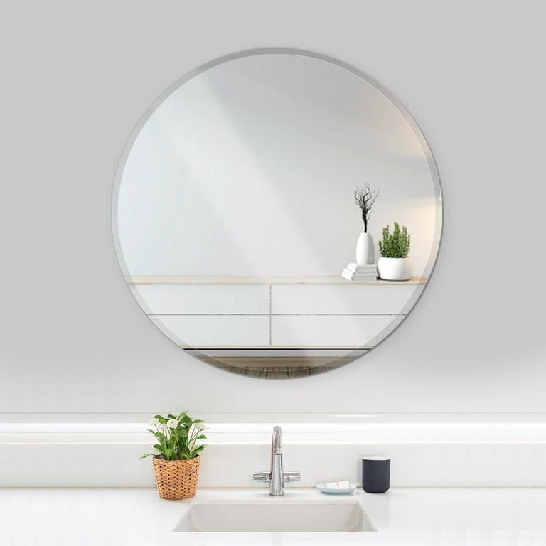 Frameless round mirror deals