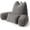Dark Grey, variant on Patented Design Reading Pillow with Arms for Sitting Up, 2-in-1 Bed Rest Pillow with Detachable Lumbar Support, Backrest Support Cushion for Couch with Side Pockets & Handle, Beige Gray