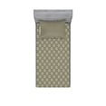 thumbnail image 2 of Ambesonne Abstract Fitted Sheet & Pillow Sham Set, Retro Style Dotted Shapes, Full, Khaki Black and Ivory, 2 of 3