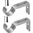 thumbnail image 1 of 2 Pcs Ensemble de Supports de Tringle à Rideaux, Support Mural Réglable,Support de Rail de Rideau Support de Rail de Rideau réglable avec Vis et Perçage Support de Rideau en Métal, 1 of 5