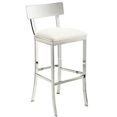 Artefac Chrome Finish Stool White Bar Height Walmart Canada