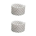 thumbnail image 4 of Thinsony Femmes Chic Perle Strass Stretch Bracelet Mariage Bal pour Mariée Blanc 6 Rangée 2Set, 4 of 6