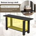 thumbnail image 5 of GZXS Contemporary Narrow Console Table for Hallway, Entryway, or Behind Couch, 2-Tier Storage Sofa Table with Pine Wood Legs and Metal Accent, Black, 5 of 10