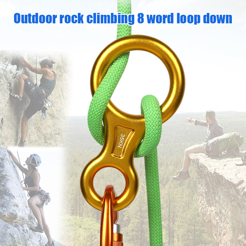 Rope Descender 8 Ring Outdoor Climbing Caving Downhill Rescue Gear Equipment 