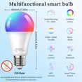 thumbnail image 2 of LED Smart Light Bulbs, Color Changing Dimmable & Timing Smart WiFi and Bluetooth Bulb, Compatible with Alexa and Google Assistant, RGBWW A19, 9W 800 Lumens, Music Sync, Voice Control (2 Pack), 2 of 5