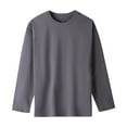 thumbnail image 1 of AherBiu T Shirts for Women Long Sleeve Classic Basic Tee Tops Loose Fitted Comfy Solid Color Shirts, 1 of 2
