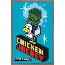 Minecraft - Chicken Jockey Wall Poster, 14.725" x 22.375", Framed