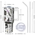 thumbnail image 3 of Pumpkin Design Halloween Tumbler 42oz with Handle - Double Wall Insulated Stainless Steel Cup, Leakproof Lid, Spooky Gift for Fall Parties, 3 of 4