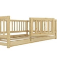 thumbnail image 6 of Montessori Floor Bed, Kids Bed Frame, Low Profile Toddler Bed with Removable Slats and Safety Door, Wood Bed Frame for Kids Boys Girls, Twin Oak, 6 of 11