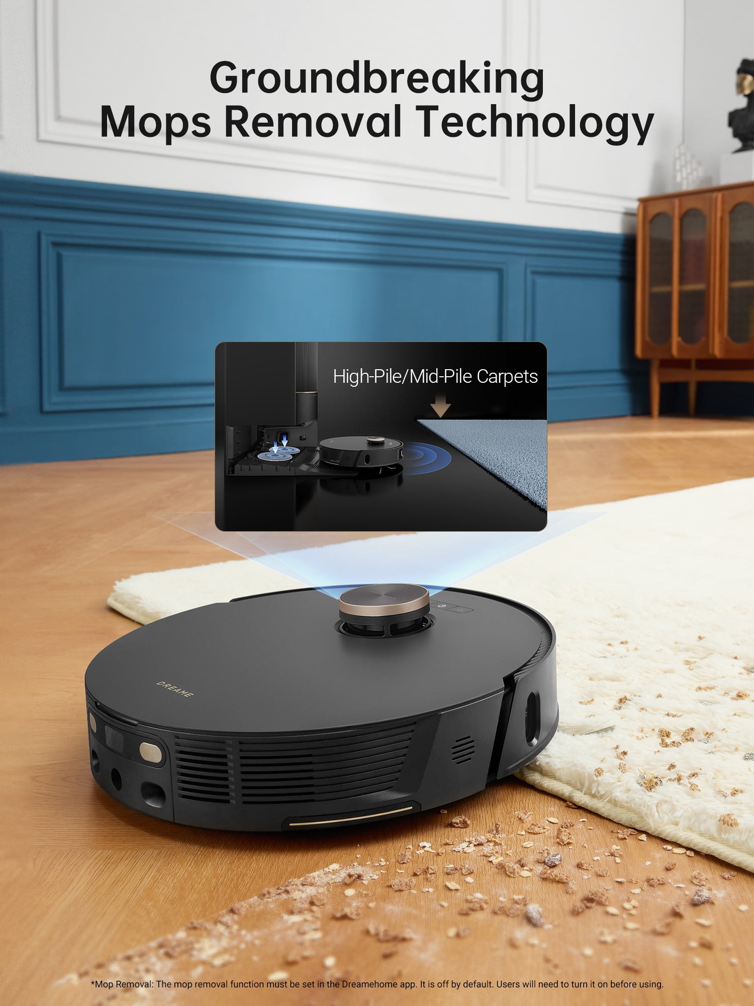 Dreame L30 Ultra Robot Vacuum, 7300Pa Suction, 136°F Hot Water Self-Cleaning, Mop Raising