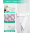 thumbnail image 3 of No Hook Shower Curtain with Snap-in Liner, Purple Striped Waterproof Fabric Bathroom Curtains, Modern Simple Farmhouse Beige Vintage Bath Curtains & Mesh Top Window 72"x78" Long, 3 of 6