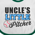 thumbnail image 4 of Inktastic Baseball Uncles Little Pitcher Boys Baby Bib, 4 of 4