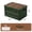 fern green, variant on 3-in-1 foldable camping storage box with wood lid. Heavy duty stackable bin, side opening doors. Portable table, seat & storage. For van life, overlanding, picnic, car trunk.