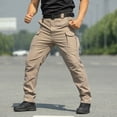 thumbnail image 2 of Evdexr Tactical Pants Men Waterproof Cargo Trousers Stretch Straight Leg Trendy Bottoms Fit Vacation Soft Joggers with Multi Pockets Khaki M, 2 of 5