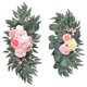 thumbnail image 1 of 2 piezas de flores de arco de boda, hojas , botín de flores de imitación hecho a mano, cartel de bienvenida rústico, decoración para pared, Rosa mayimx Corona colgante de puerta principal, 1 of 9