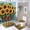 Sunflower Yellow, variant on Bathroom Rugs Sets 4 Piece with Shower Curtain, Sunflower Pattern Printed on Shower Curtain and Bath Mat Set, Great for Master Bath Beach House Modern Home, 72 x 72 inches