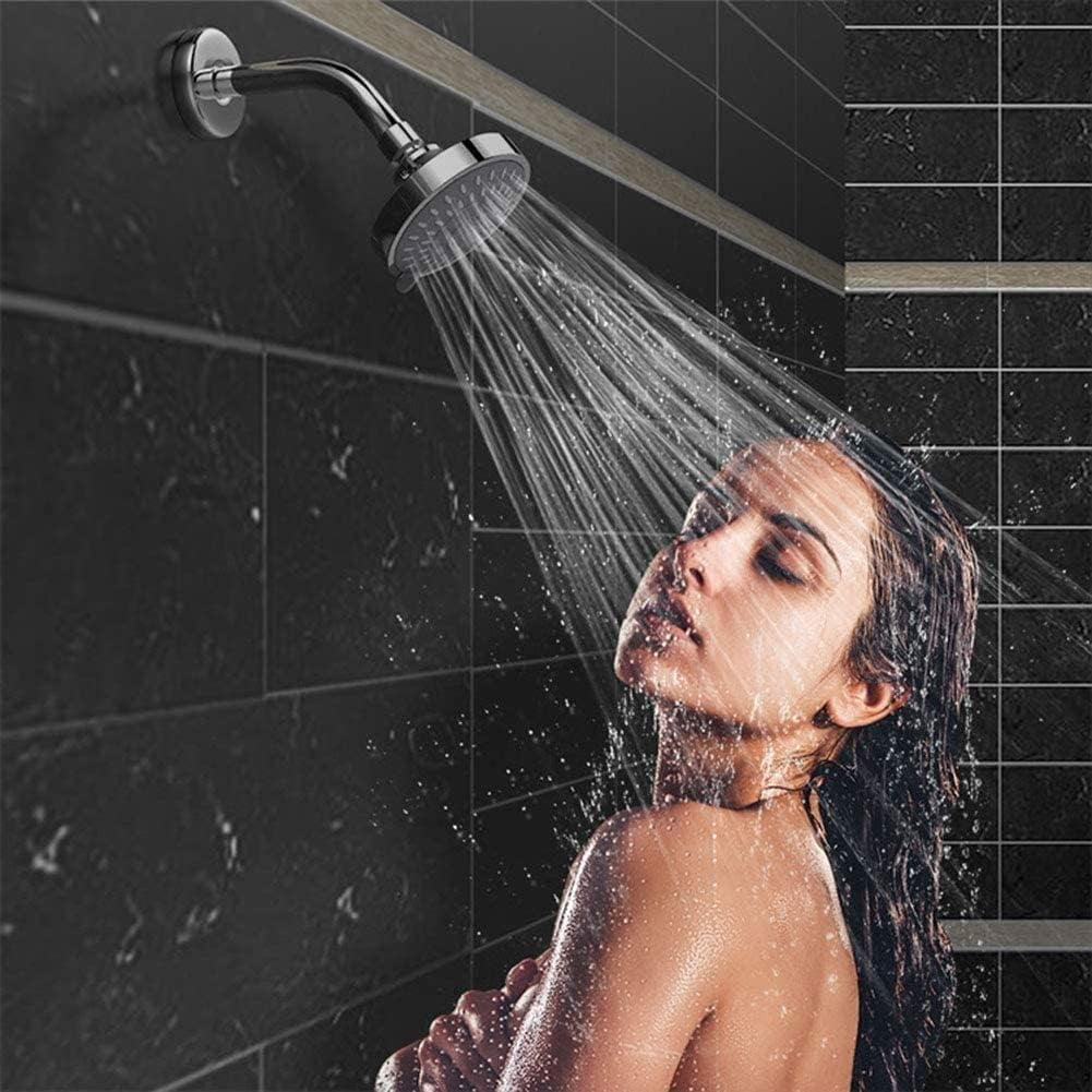 Shower Nozzle Shower Head, High Pressure Rain Fixed Showerhead Rainfall 5-Setting with Adjustable Metal Swivel Ball Joint