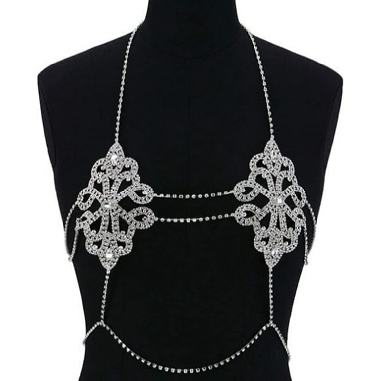 Sexy Women Fashion Sequins Bra Body Chain Silver/Gold/Black Charm Body  Jewelry Duftgold