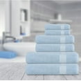 thumbnail image 5 of All Design Blue Bath Towels Set Quick-Dry, Soft, High Absorbent 100% Cotton Towels for Bathroom Guests Pool Gym Camp Airbnb Travel College Dorm (6 Piece Towel Set, Blue), 5 of 5