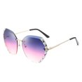 thumbnail image 1 of NEW Women Oversized Rhinestone Sunglasses Luxury Diamond Gradual Rimless Shades, 1 of 4