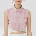 thumbnail image 2 of Hontri White Collar Women Solid Ruffle Detachable Blouse with False Collar Half Elastic Waist Shirt Collar-False Blouse, 2 of 7