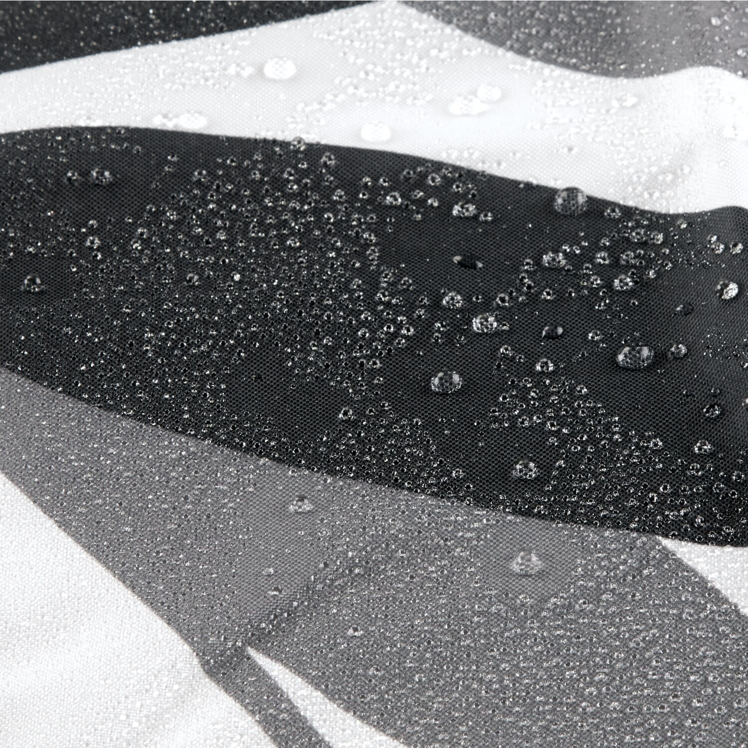 InterDesign Leaves Fabric Shower Curtain, Long 72" x 84", Black/Gray