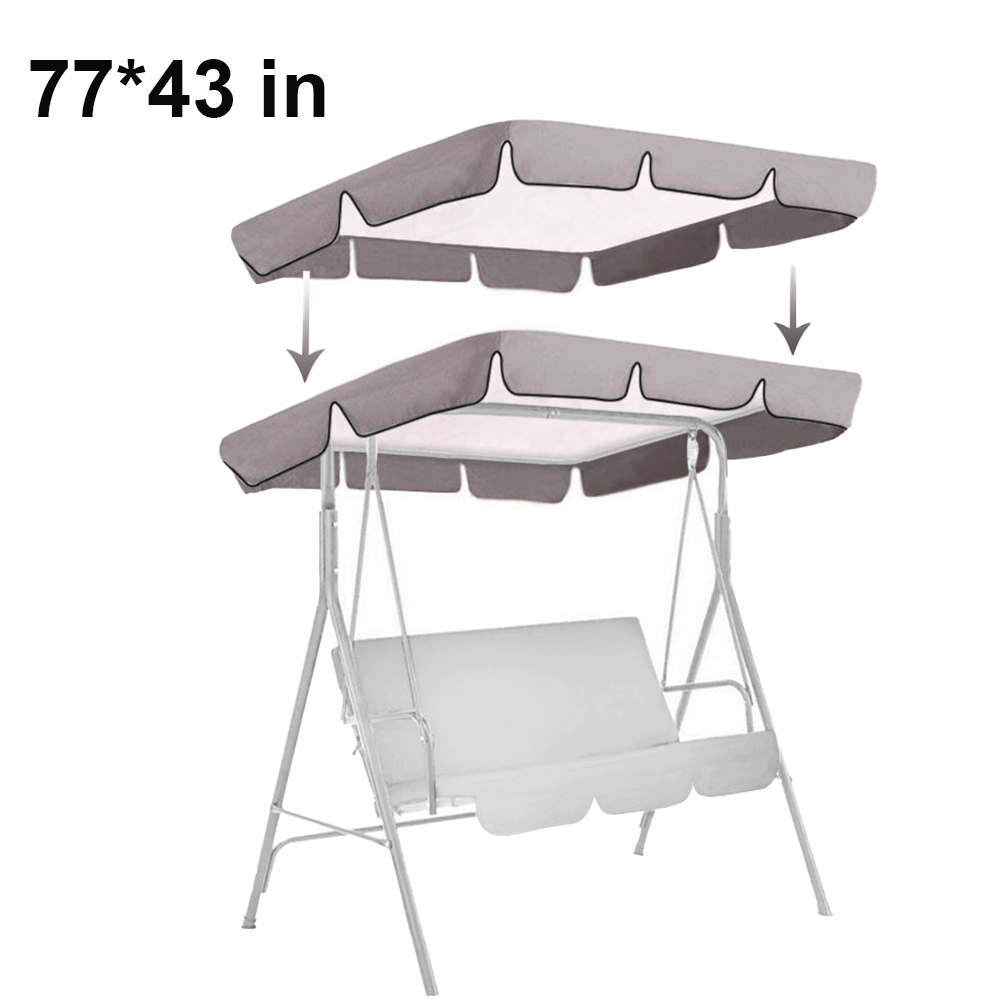 Swing Top Cover Canopy Replacement 3 Person Swing Shade Cover for
