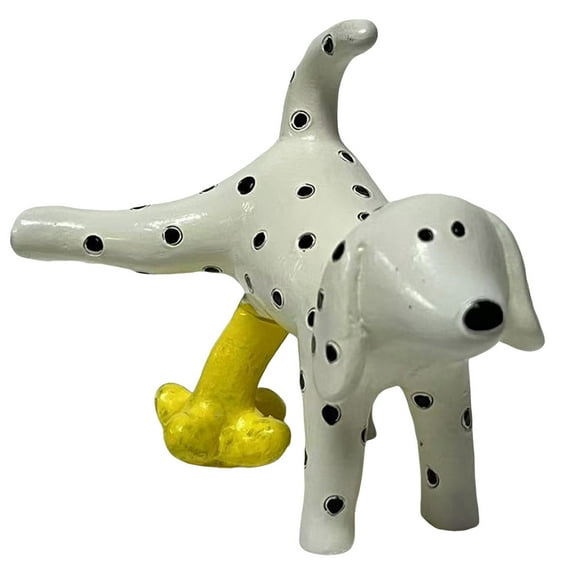 Replio " Resin Peeing Garden Ornament Funny Desktop Decor Spotty Dog Statue (3.35" X 2.95" W X 3.94" L)" Gifts