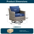 thumbnail image 7 of Unnifurnzi Outdoor Swivel Rocker Patio Chairs-High Back Outdoor Swivel Glider Chairs Set of 2 All Weather PE Wicker Outdoor Chairs for Porch Balcony Deck-Gray/Blue, 7 of 7