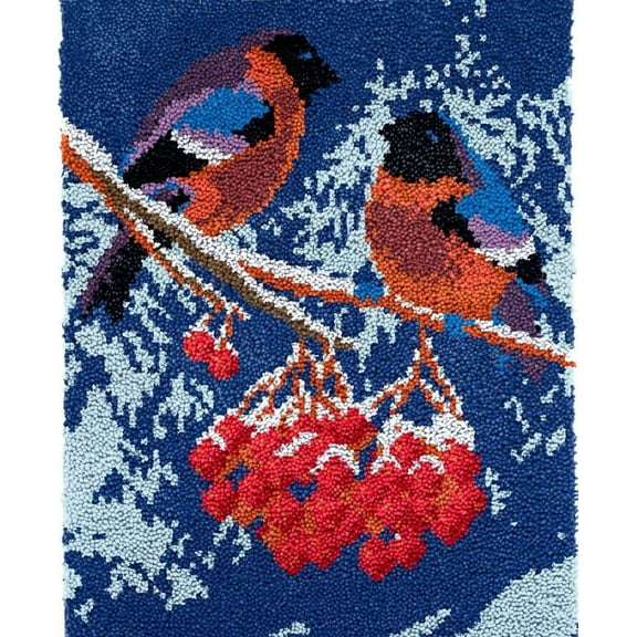 Winter Bird Berries | Rug Making Latch Hooking Kit