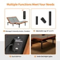thumbnail image 3 of ESHINE Adjustable Bed Frame with 14-inch Split Queen Top Gel Memory Foam Mattress, Massage, USB Ports, Underbed Light, Head and Foot Incline, Orange Split Queen, 3 of 8