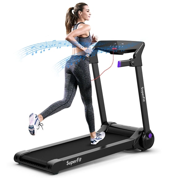 Costway 3HP Folding Electric Treadmill Running Machine w/ Speaker