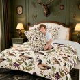 thumbnail image 4 of Manfei Green Billed Waterfowl Print Full Size Comforter Sets,Vintage Mallard Duck Bedding Comforter Set,Light Gray Reversible,3-Piece,1 Comforter and 2 Pillowcases, 4 of 7