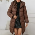 thumbnail image 4 of iHPH7 Long Puffer Coat Women Overcoat for Women Winter Parka for Women Parkas for Women Warm Winter Coats for Women Winter Clothing for Women Warm Jackets for Women Coffee XL, 4 of 9