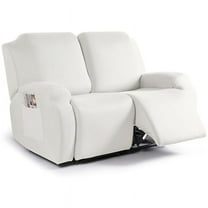 XmhyTop-A Couch Cover Jacquard Stretch Sofa Covers Reclining Chair Cover for Living Room Sofa Easy Fit Washable Furniture Sofa Protector 2 seat (White)