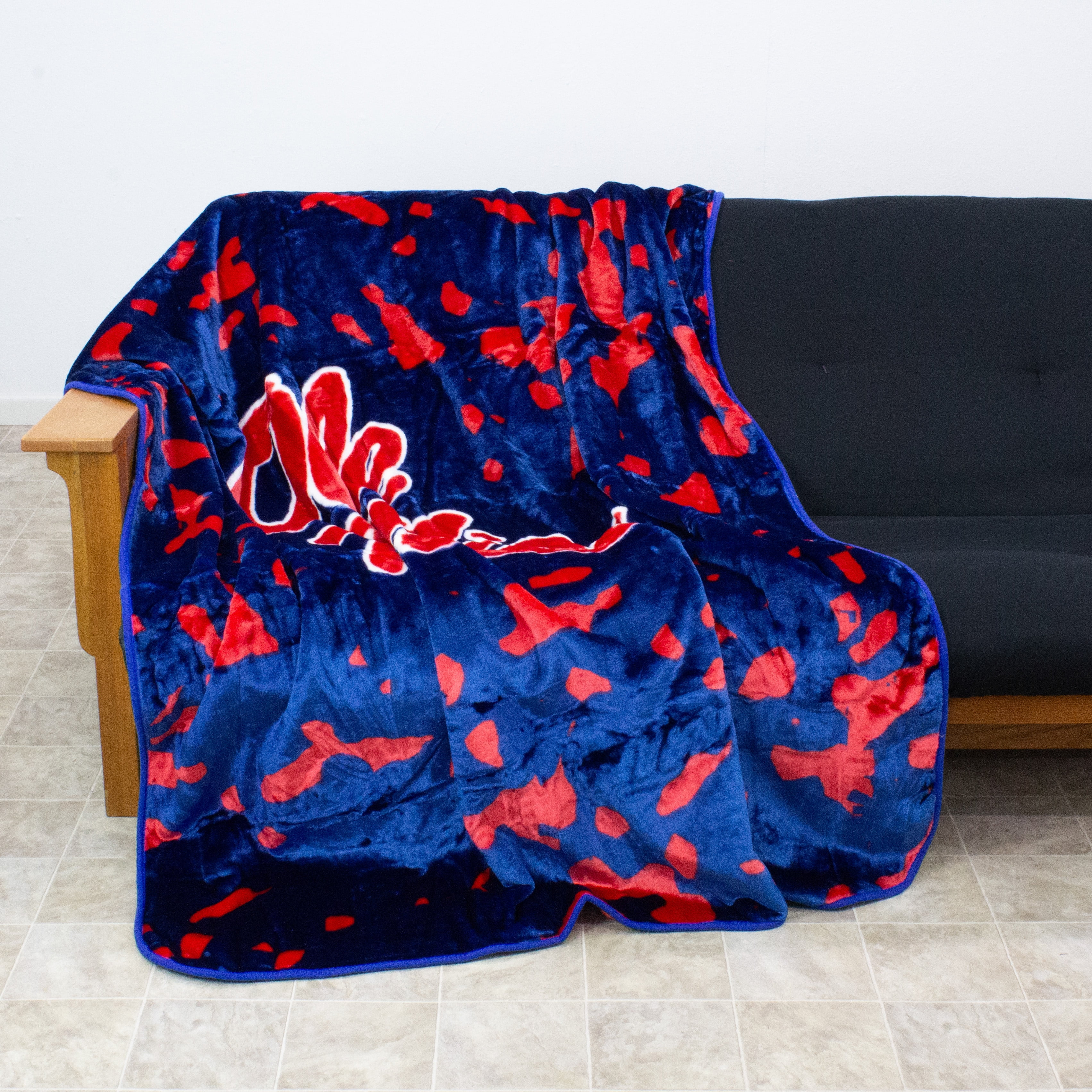College Covers Ole Miss Rebels Huge Raschel Throw Blanket, Bedspread, 86" x 63"