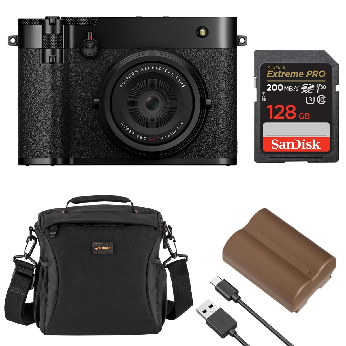 Fujifilm GFX100RF Digital Camera, Black, Bundle with Included Value