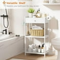 thumbnail image 4 of Small Bathroom Ladder Shelf - Floor Standing Shelves with Fabric Drawer 3 Tier Freestanding Stand Shelf Farmhouse, White, 4 of 9