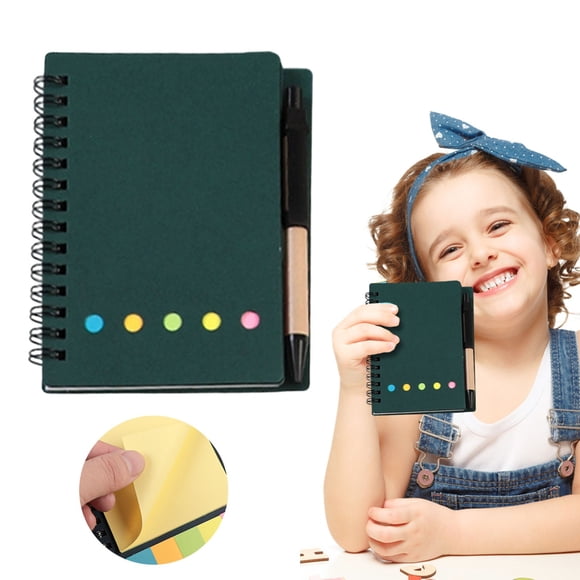 Lined Notebook with Pen & Sticky Tabs - Small Pocket Notepad 5.7" x 4.56" - Includes Ballpoint Pen and Divider Tabs - 60 Sheets for School and Business